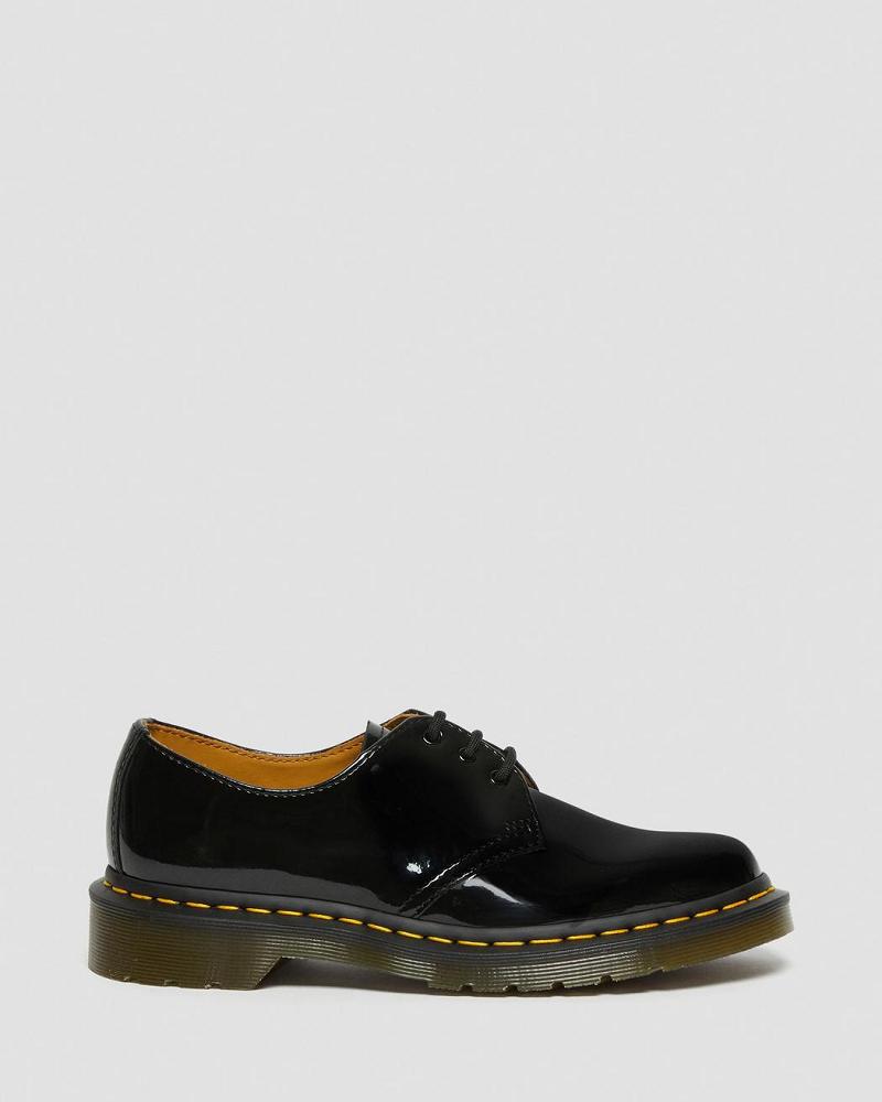 Black Women's Dr Martens 1461 Patent Leather Oxfords Shoes | CA 363FDN